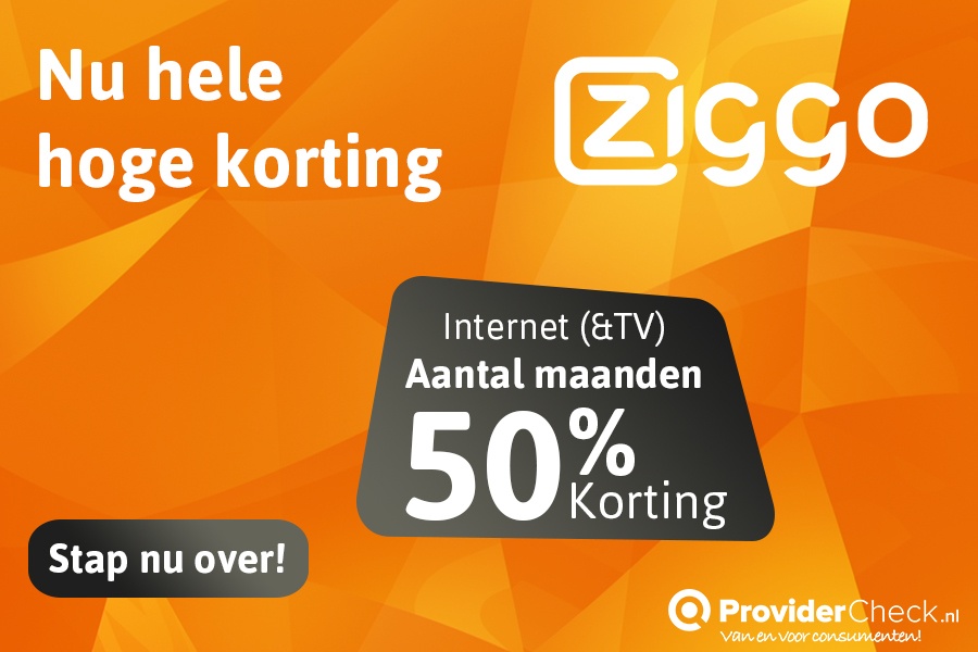 Ziggo 50% korting! Providercheck.nl